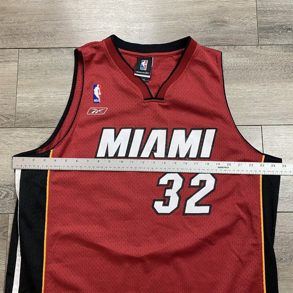 Miami Heat NBA Basketball Jersey Shaq O’Neal #32 Reebok L Reebok Red Black - Picture 5 of 6